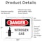 Signmission Nitrogen Gas Danger Sign, Vinyl Decal, 10in W x 7in L, 2PK OS-2PACK-DS-D-710-L-2461 - alternate 4
